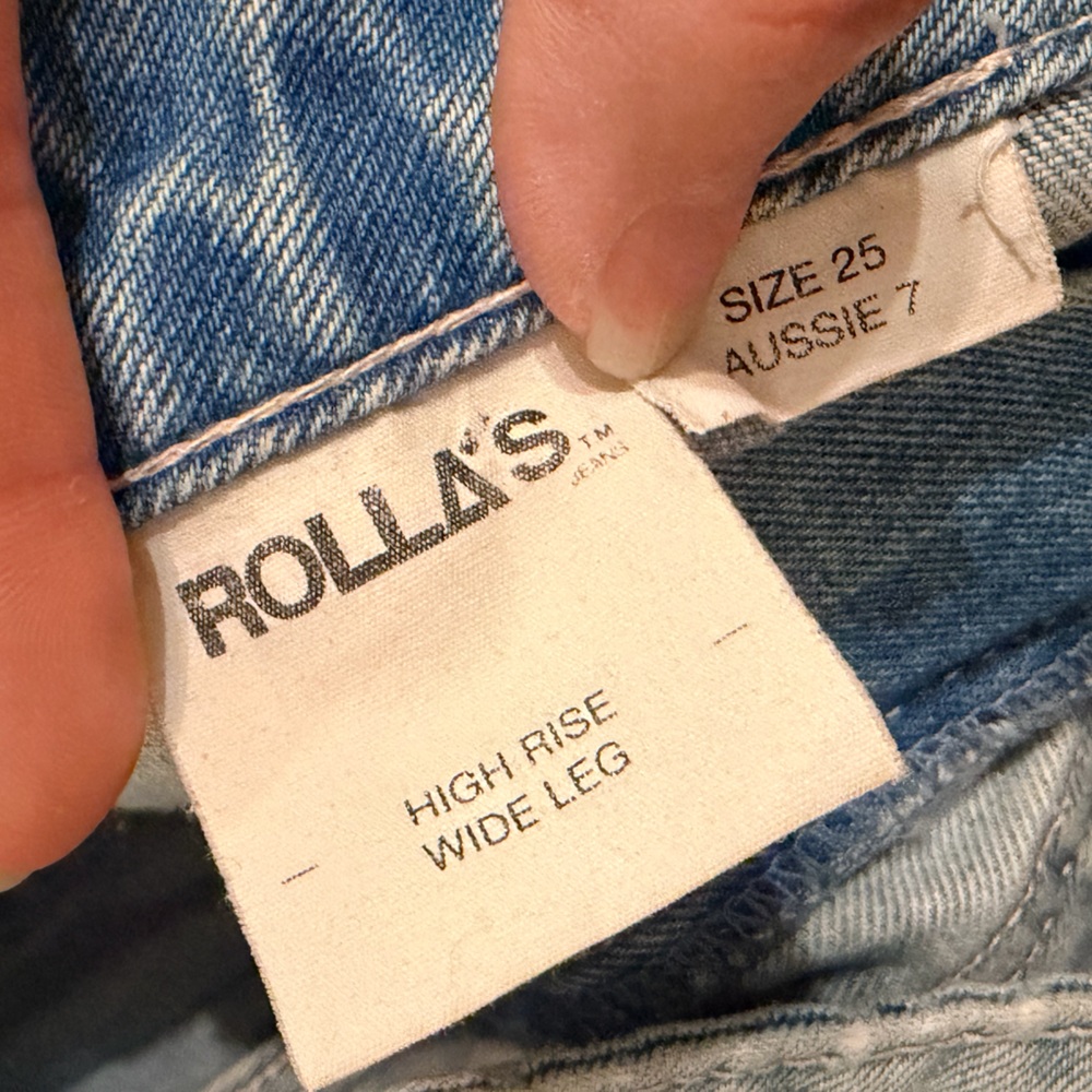 ROLLA'S Vintage Blue Wide Leg Jeans Sz 25 - Picture 11 of 13